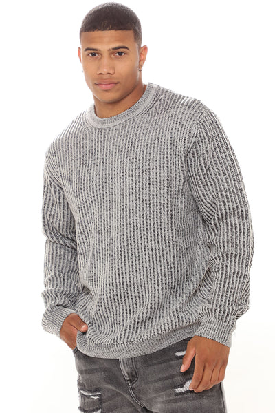 Heavy Ribbed Pullover Sweater - Grey - Fashionnove | Fashion Nova
